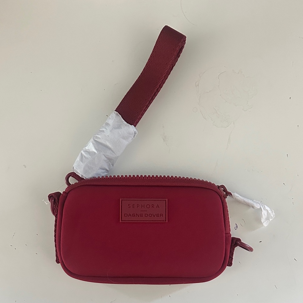 Dagne Dover Burgundy Wristlet Clutch